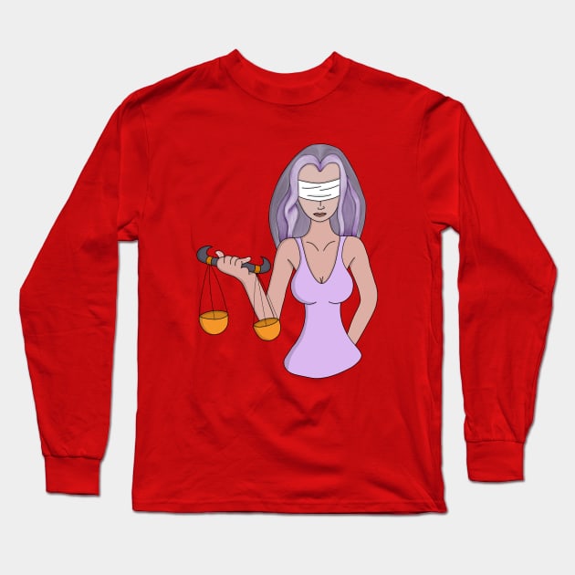 Libra and the Lady of Justice Long Sleeve T-Shirt by DiegoCarvalho